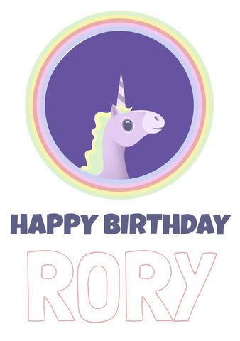 Whimsical Unicorn-Themed Birthday Greeting Card Design - Download Free Stock Templates Pikwizard.com