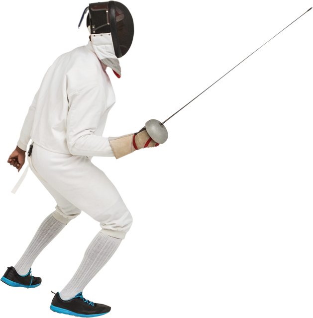 Fencer in Mid-action with Sword on Transparent Background - Download Free Stock Videos Pikwizard.com