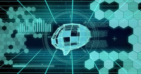 Futuristic Brain Interface with Data Elements - Download Free Stock Images Pikwizard.com