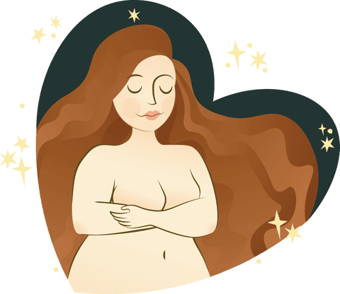 serene nude woman on heart background in transparent illustration - Download Free Stock Videos Pikwizard.com