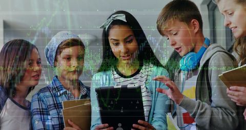 Multiracial Students Engaged in Digital Learning with Tablet Technology - Download Free Stock Images Pikwizard.com