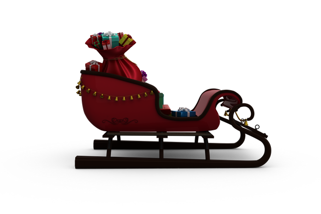 Transparent festive Christmas sleigh filled with gifts and presents - Download Free Stock Videos Pikwizard.com