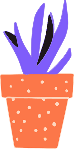 stylized purple leaf plant in dotted orange pot with transparent background - Download Free Stock Videos Pikwizard.com