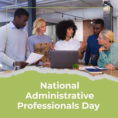 Diverse Team Celebrating National Administrative Professionals Day in Office - Download Free Stock Templates Pikwizard.com