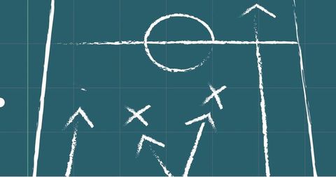 Abstract Football Strategy on Green Chalkboard Background