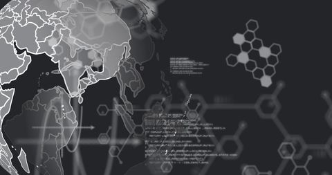 Global Tech Synthesis with Digital Globe and Molecular Patterns - Download Free Stock Images Pikwizard.com
