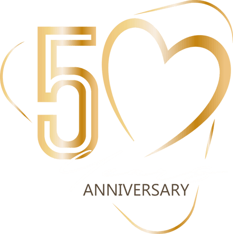 Elegant 50 years anniversary design on transparent background