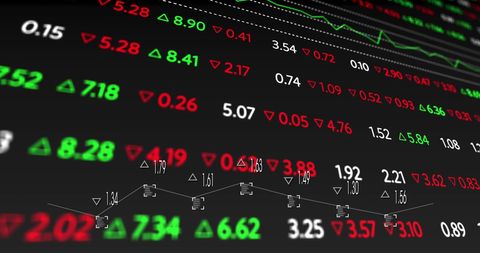 Financial data and stock market analysis concept