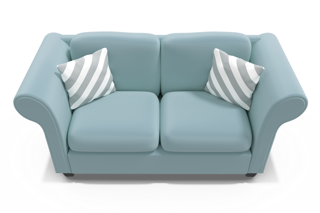 Elegant Gray Sofa with Striped Cushions on Transparent Background - Download Free Stock Videos Pikwizard.com