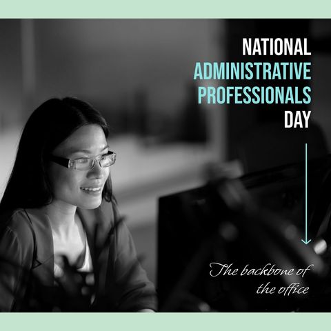 celebrating national administrative professionals day with busy businesswoman - Download Free Stock Templates Pikwizard.com