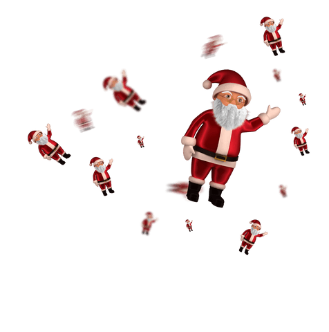 floating santa clauses on transparent background for christmas design - Download Free Stock Videos Pikwizard.com