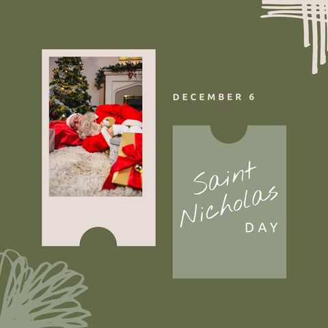 Saint Nicholas Day with Sleeping Santa and Christmas Gifts - Download Free Stock Templates Pikwizard.com