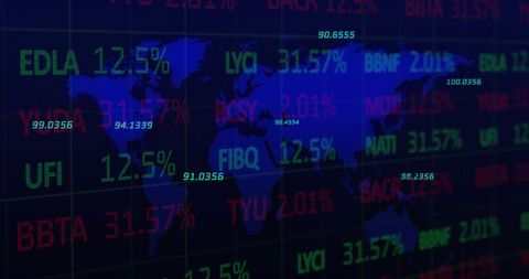 Global Financial Data with World Map and Dynamic Indicators - Download Free Stock Images Pikwizard.com