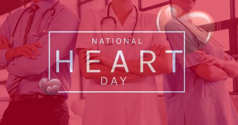 Celebrating national heart day with proud healthcare professionals