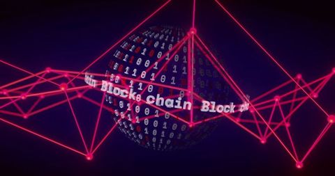 Blockchain Network with Red Connectivity and Binary Code - Download Free Stock Images Pikwizard.com