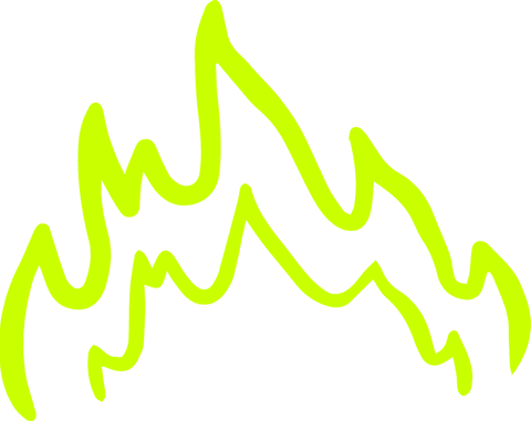 neon green flame shape with jagged peaks on transparent background - Download Free Stock Videos Pikwizard.com