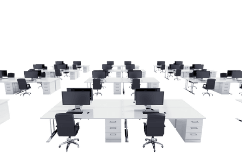 modern office desk layout with computers on transparent background - Download Free Stock Videos Pikwizard.com