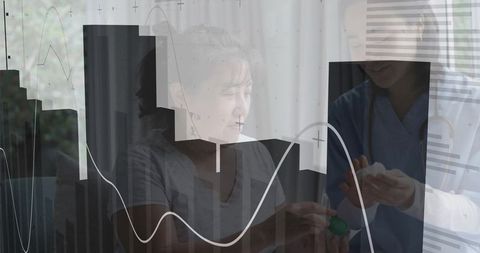 Healthcare Professional with Patient Discussing Medication and Data Analytics