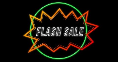 Bright Flash Sale Promotion with Neon Lights
