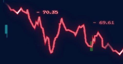 Falling Stock Market Graph Showing Decline