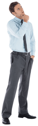 Transparent Thoughtful Businessman Considering Ideas