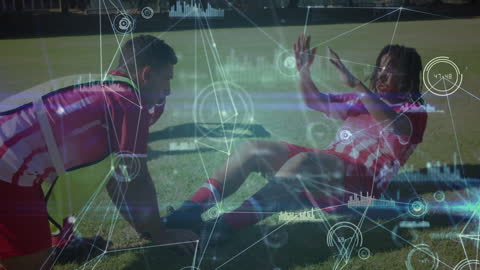 Rugby Players Analyzed by Futuristic Smart Technology Network