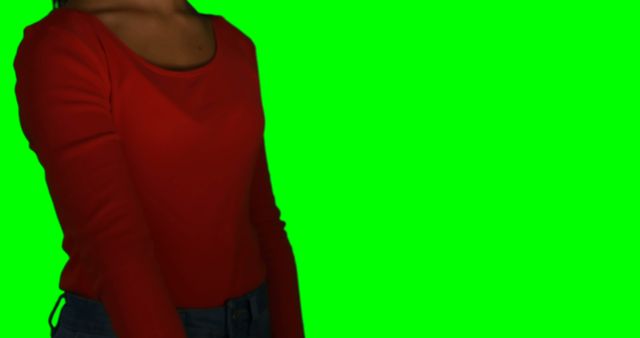 Woman Wearing Red Shirt Green Screen Background - Download Free Stock Images Pikwizard.com
