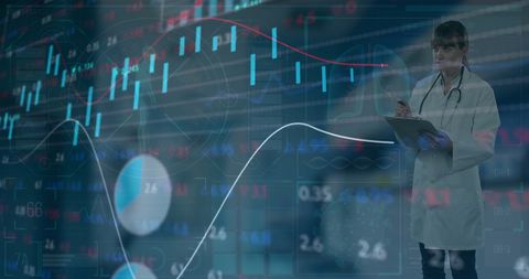 Female Doctor Analyzing Healthcare Data Analytics