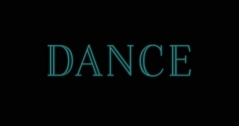 Neon Dance Text on Black for Vibrant Party Energy
