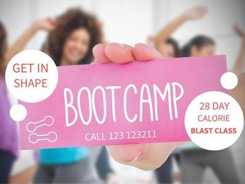 Bootcamp card ad inspires action for wellness retreats and health ...