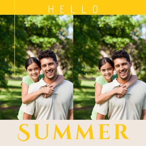 Joyful Father and Daughter Celebrating Summer Outdoors - Download Free Stock Templates Pikwizard.com