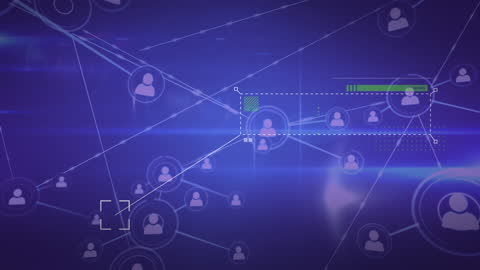 Futuristic Digital Network Connections with Icons