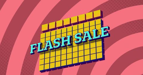 Retro Flash Sale Graphic with Vibrant Red and Yellow Elements