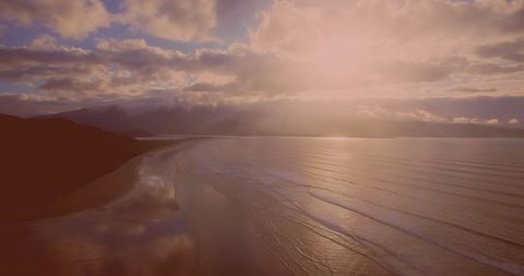 Scenic Aerial View of Serene Coastal Sunrise with Cloudy Sky - Download Free Stock Images Pikwizard.com