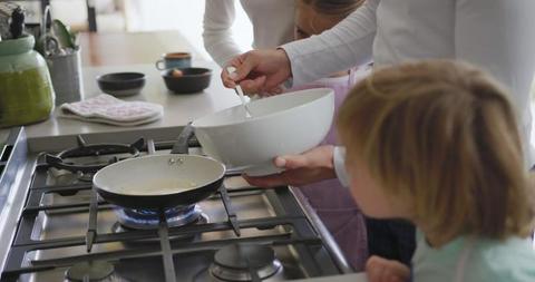 Family Cooking Together in Modern Kitchen with Children - Download Free Stock Images Pikwizard.com