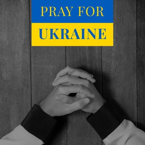 hands together praying with 'pray for ukraine' text overlay - Download Free Stock Templates Pikwizard.com