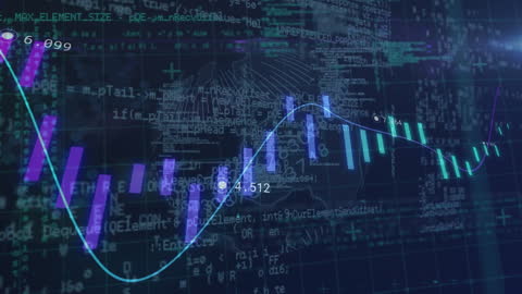 Digital Analysis with Futuristic Circuit Board and Data Visualization