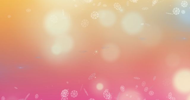 Floating Snowflakes and Lights on Orange Background - Download Free Stock Images Pikwizard.com