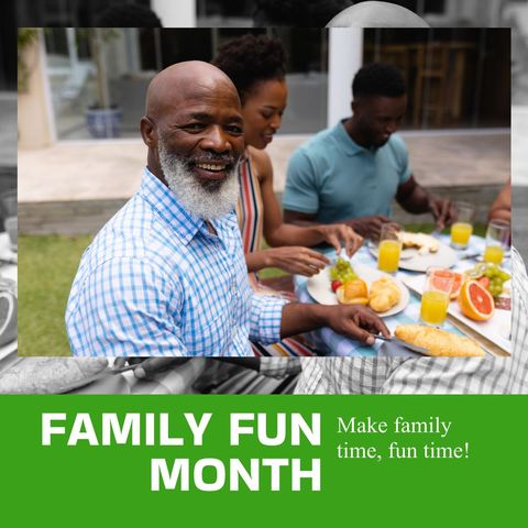 Joyful multi-generational african family dining outdoors