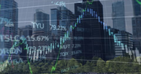 Dynamic Financial Graph Overlay on Cityscape