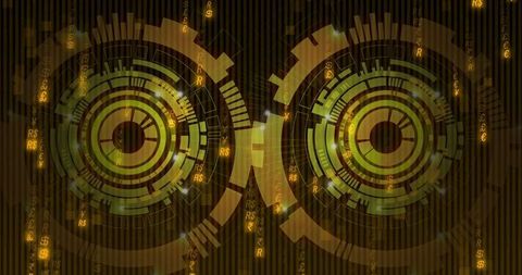 Abstract Digital Circuitry with Currency Symbols