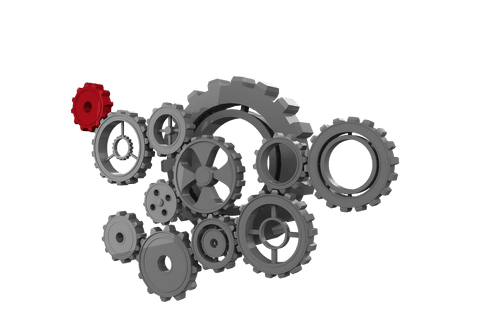 transparent gear mechanism with red accent gear illustrating connection - Download Free Stock Videos Pikwizard.com