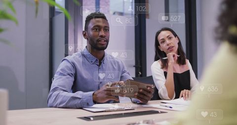 Diverse Team Analyzing Social Data in Modern Office - Download Free Stock Images Pikwizard.com
