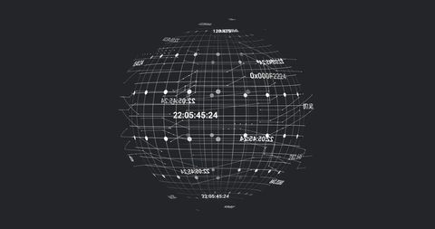 Digital Data Visualization Sphere with Grid Interface - Download Free Stock Images Pikwizard.com