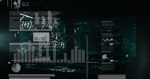 Futuristic Digital Analytics Interface with Visual Data Charts - Download Free Stock Images Pikwizard.com