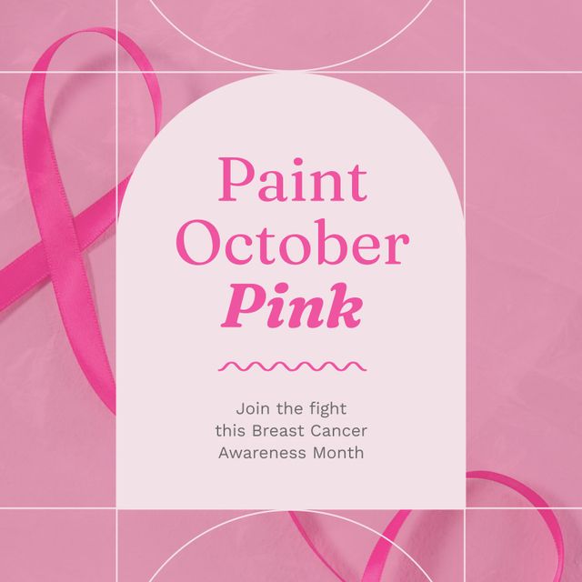 Paint October Pink Breast Cancer Awareness Month Pink Ribbon - Download Free Stock Templates Pikwizard.com