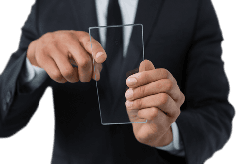 businessman interacting with transparent touch screen interface - Download Free Stock Videos Pikwizard.com