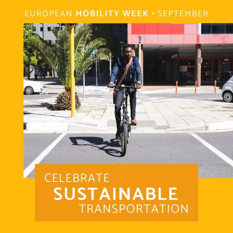 promoting sustainable transportation with urban bicycle commuting - Download Free Stock Templates Pikwizard.com