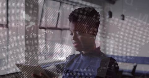 Businesswoman Engaged with Digital Innovation Technology in Modern Office