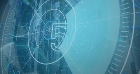 Digital Overlay of 5G Technology with Server Room Background